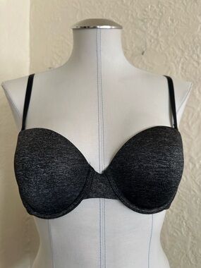 Victoria’s Secret Black Heather Multi-Way Push-Up Bra Strapless Convertible 36B